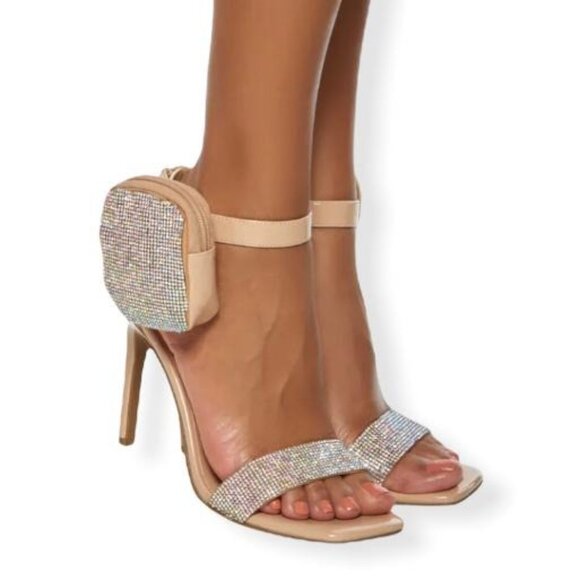 ROUGE HELIUM EVERMORE Women's High Stiletto Heel Square Toe Sandals - Picture 2 of 6